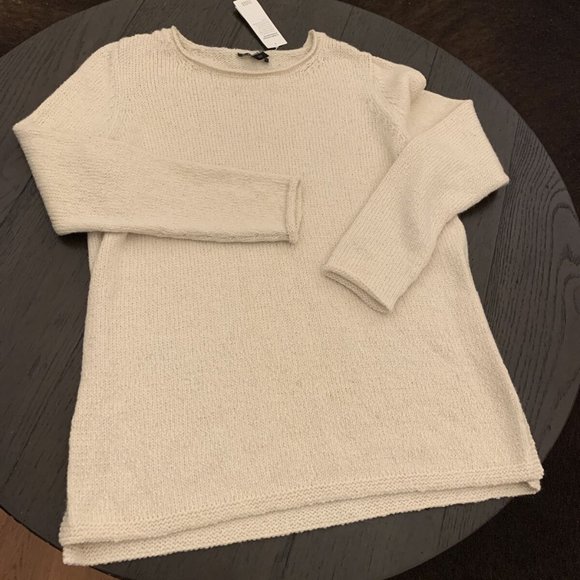 NWT Eileen Fisher Soft White Alpaca Ballet Neck Pullover Tunic - Picture 6 of 12